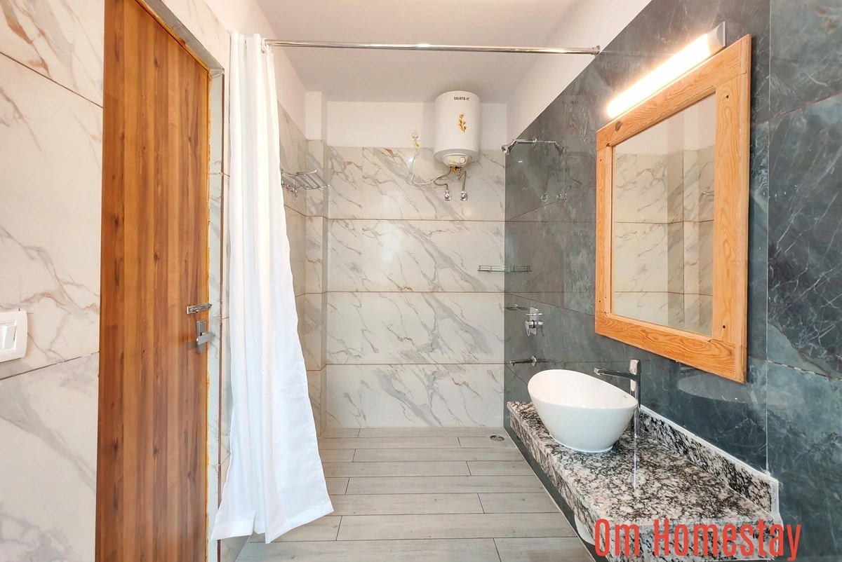 Bathroom of Om Homestay , Rishikesh India.