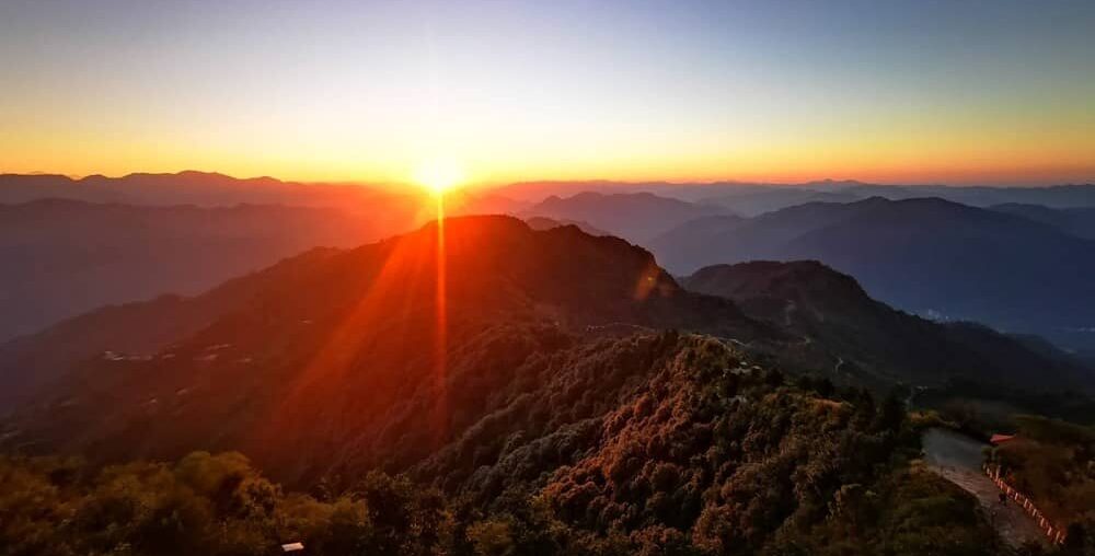 Sunrise in Rishikesh at Kunjapuri