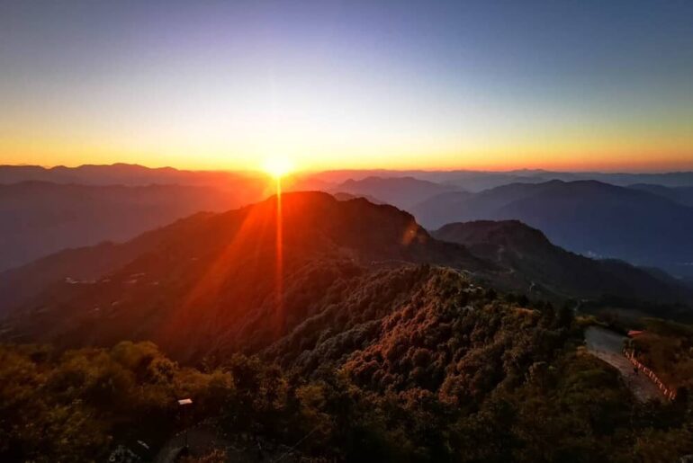 Sunrise in Rishikesh at Kunjapuri