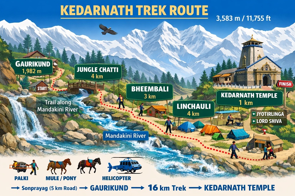 Kedarnath Trek Route Picture