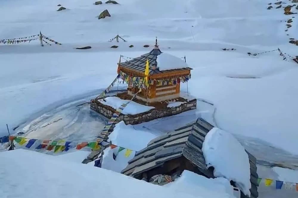 During Winter Krishna Temple