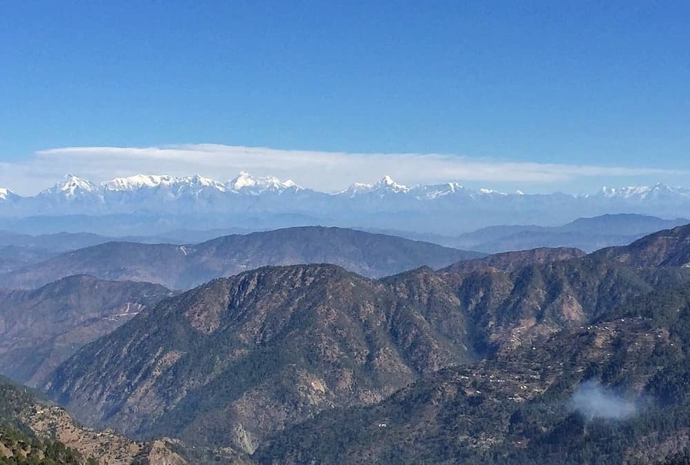 Peaks of the Himalayas from Tiffin Top