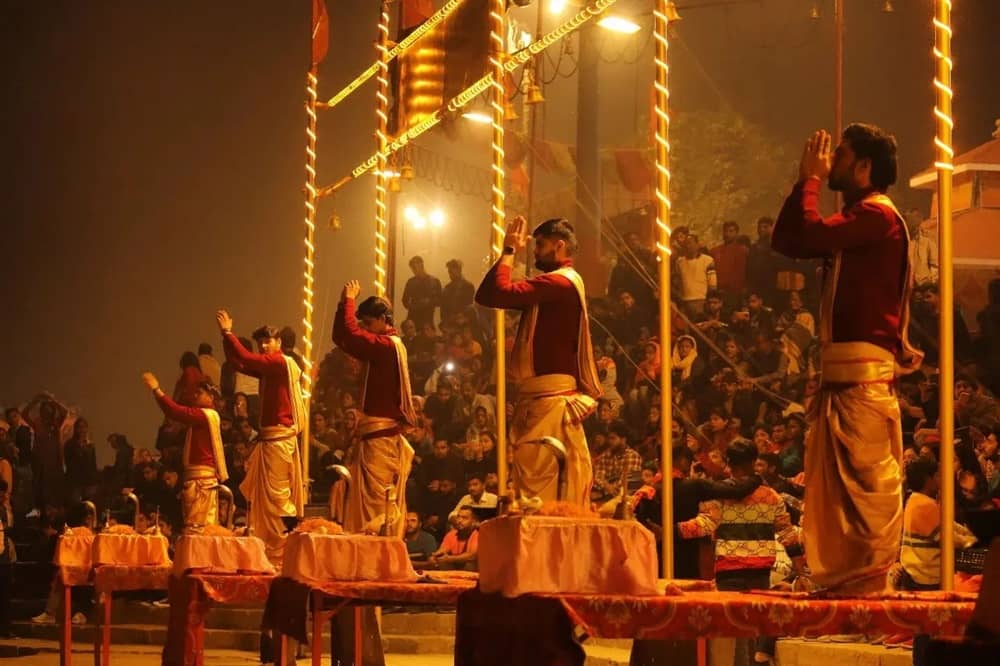 Morning Ganga Aarti at Assi Ghat Varanasi