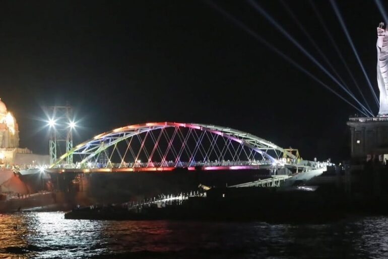 Kanyakumari Glass Bridge Night View