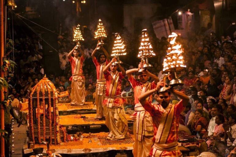 Evening Ganga Aarti Time in Varanasi