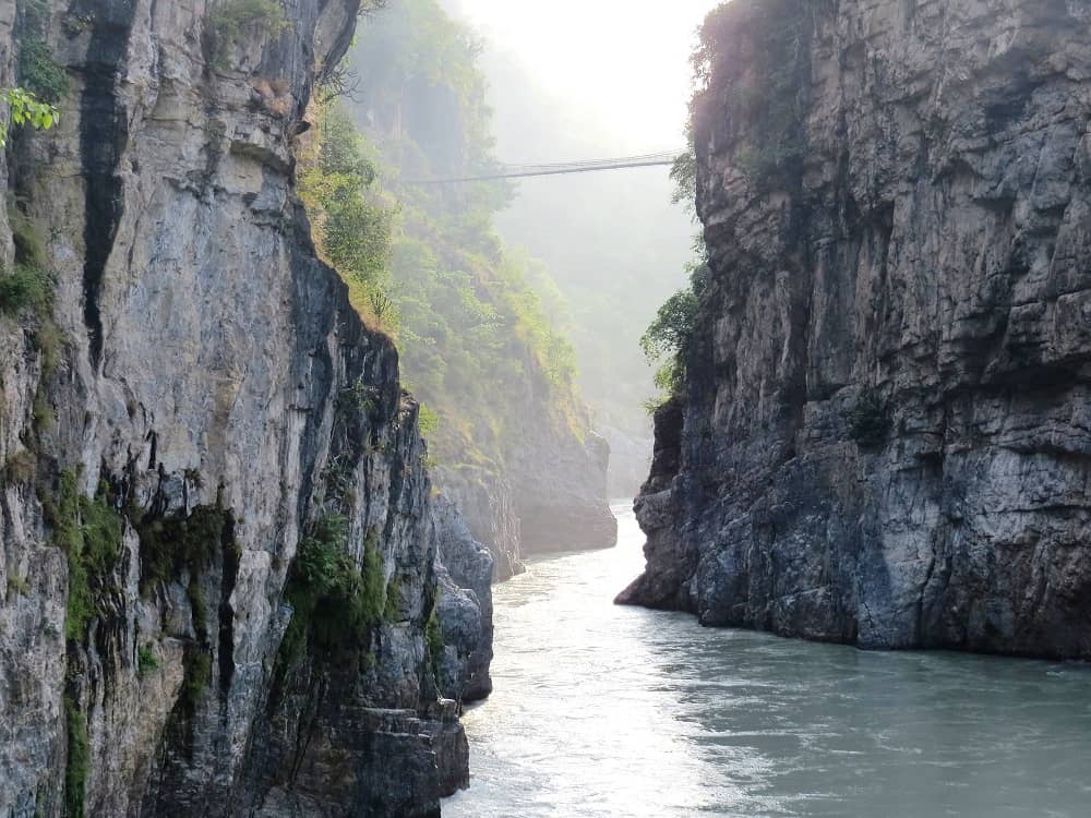 A View of Alaknanda River from Koteshwar Mahadev Temple Rudraprayag