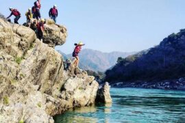 Is Rafting open in Rishikesh -Cliff jumping activitiy at the River Ganges, Rishikesh