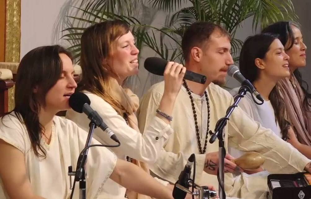 Bhajan At Ashram During Satsang by Mooji Rishikesh India
