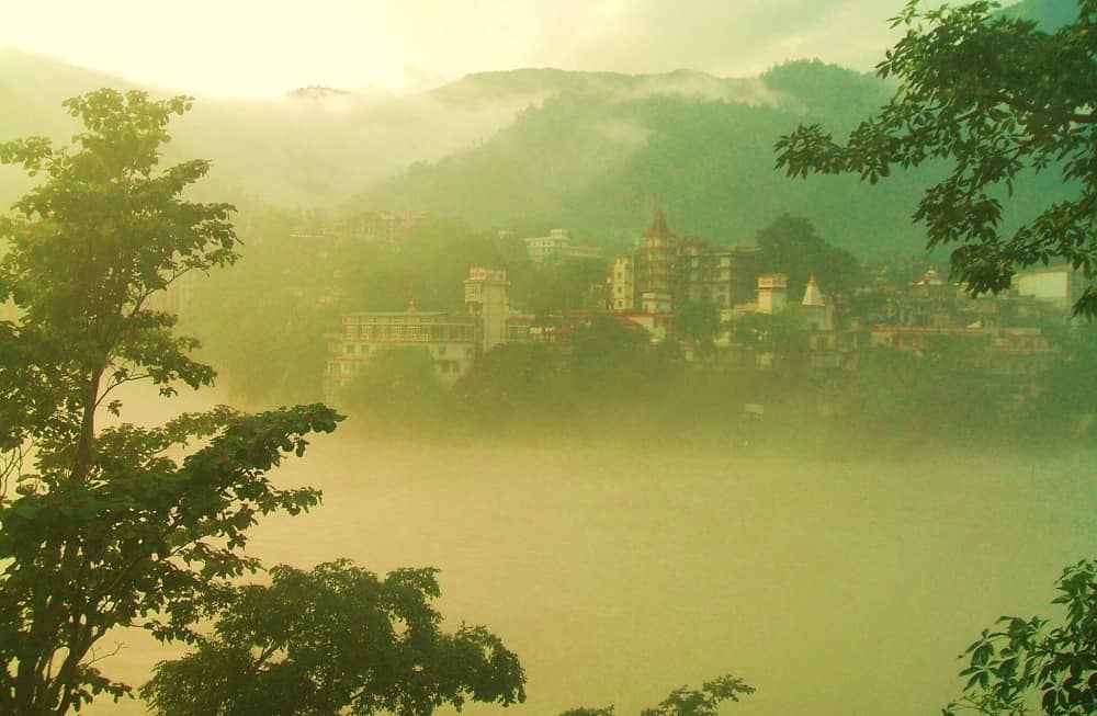 Rishikesh looks misty during Monsoon in July & in August