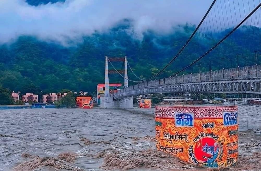 During Flood- Janki Setu