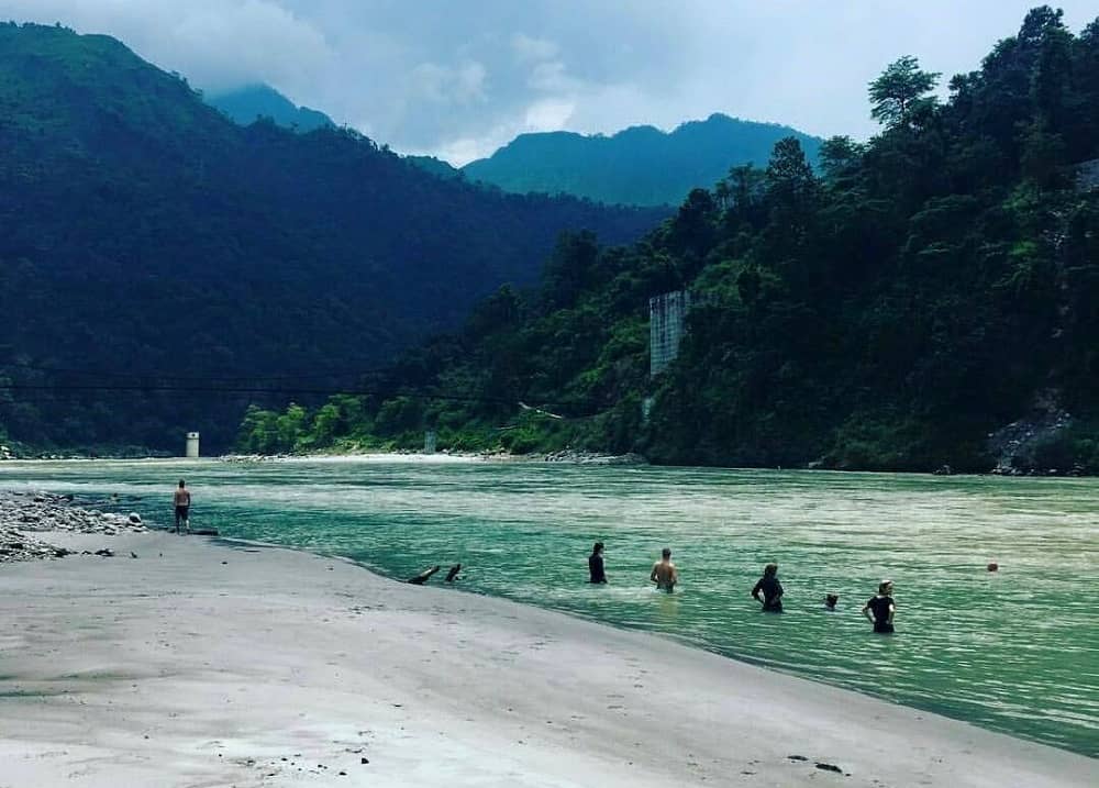 Bathing in the Ganges Before Meditation