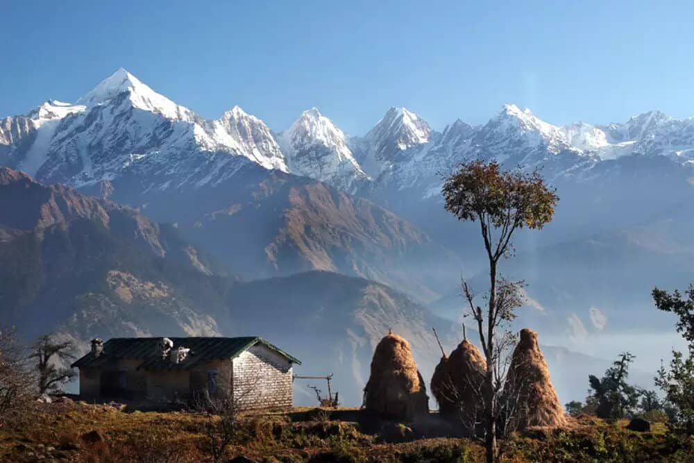 Village Backdrop of the Himalayas