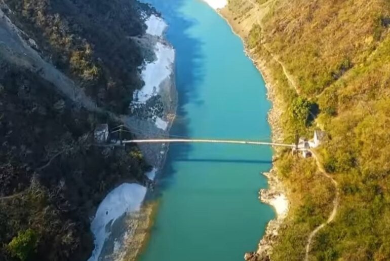 Airel View of Kotli Bhel Trek along the Ganges
