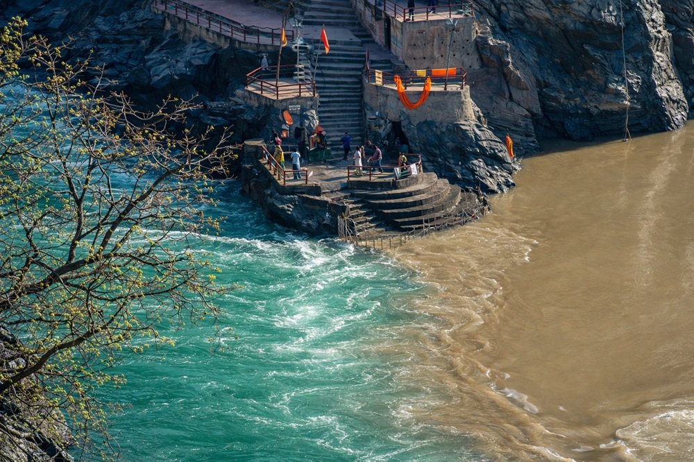 Devprayag river confluence near Rishikesh