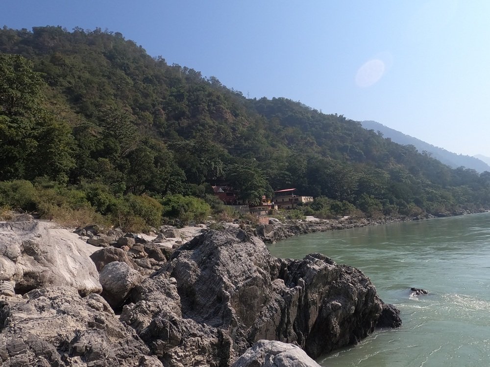 Walking along the Ganges near Gopal Kutir Ashram