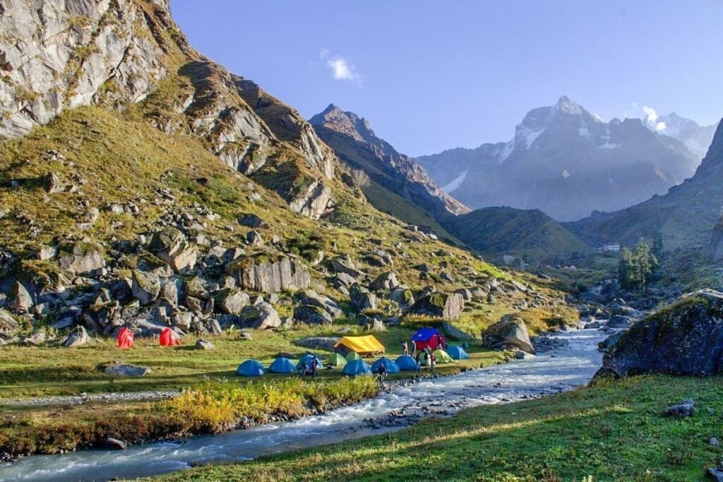 Peaceful mountain landscape in Uttarakhand