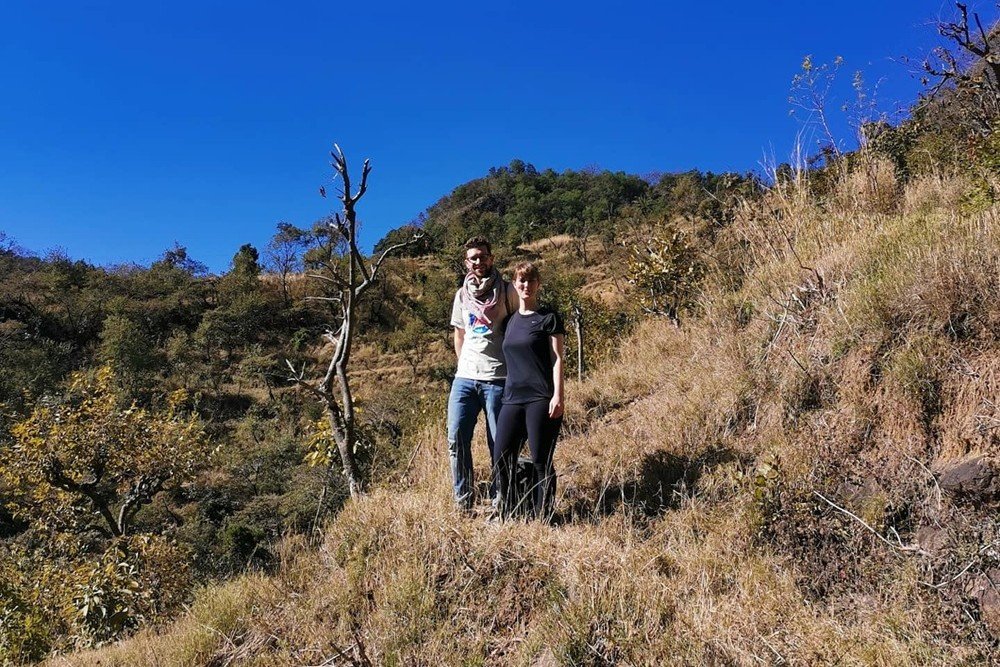 Hiking on the trail around Kunjapuri Temple in Rishikesh