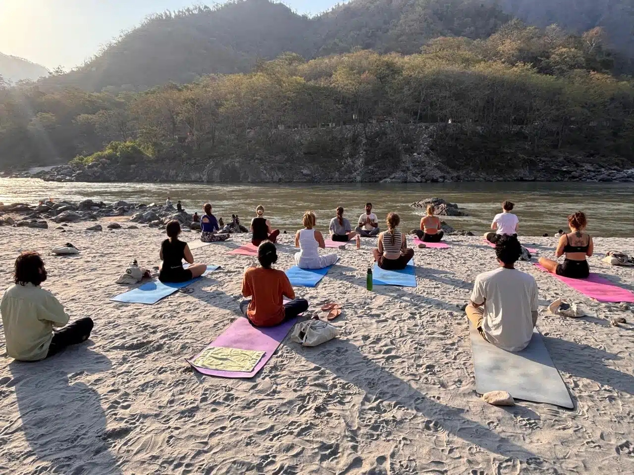Riverside yoga experience in Rishikesh